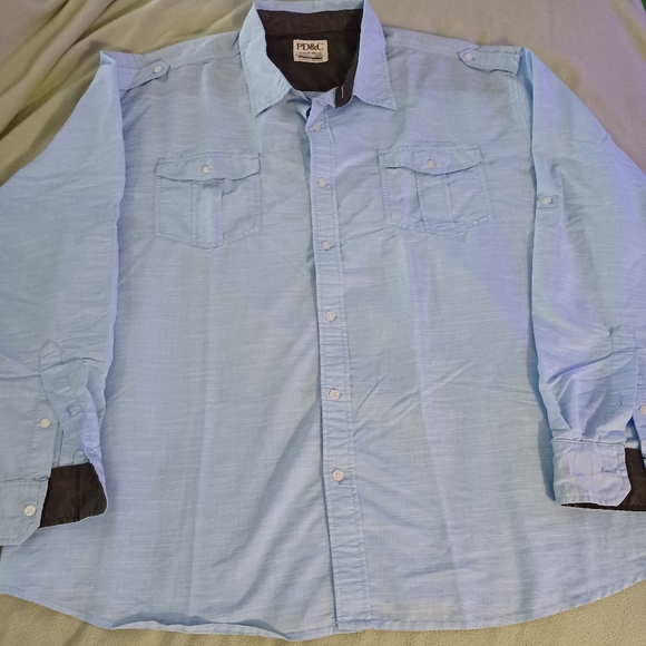 PD&C Shirts Pdc Mens Big Tall Dress Shirt Size 4xl 4x Long Sleeve Cotton Poshmark